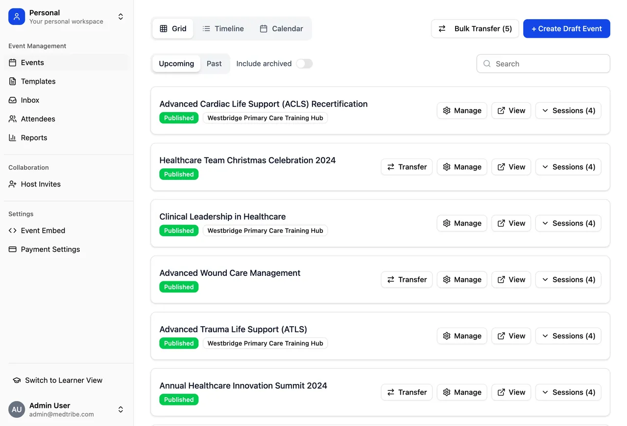 Personal workspace view